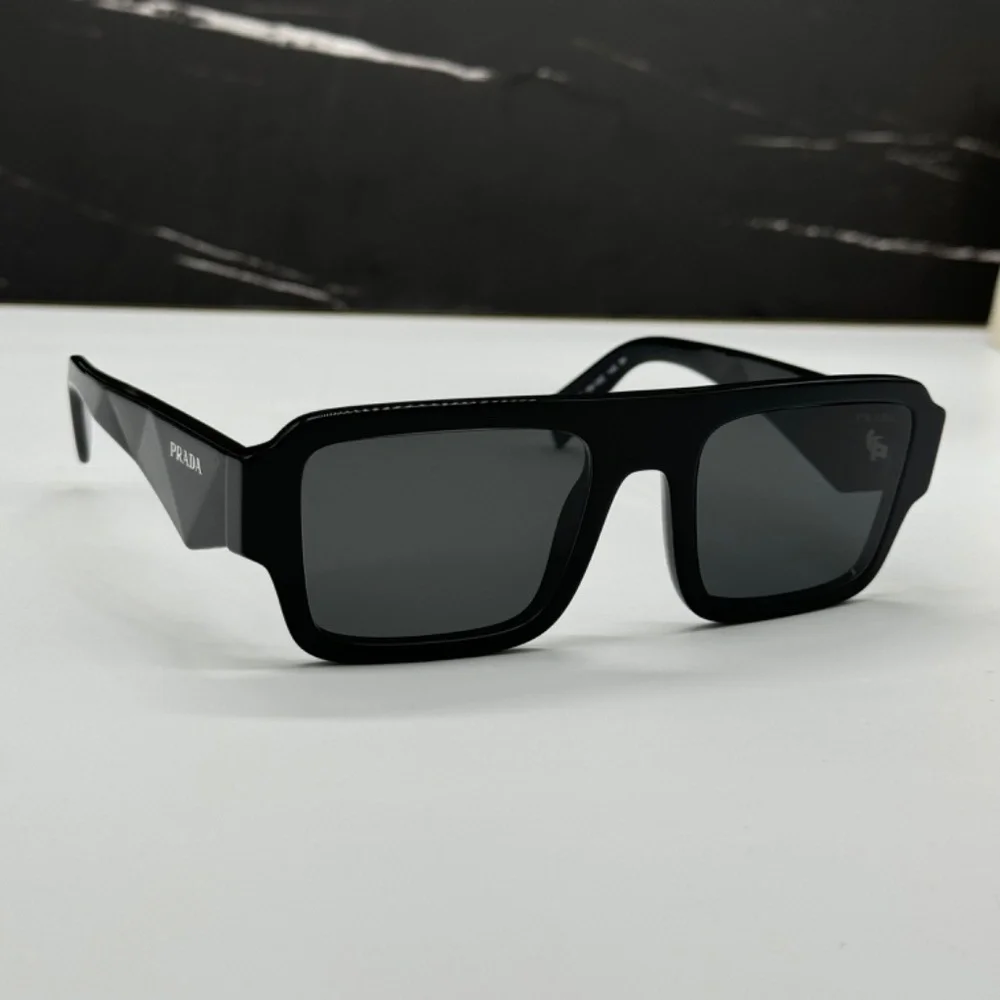 NEW PR A05S 16K08Z PRADA BLACK GREY SQUARE SPR A05 16K08Z UNISEX SUNGLASSES